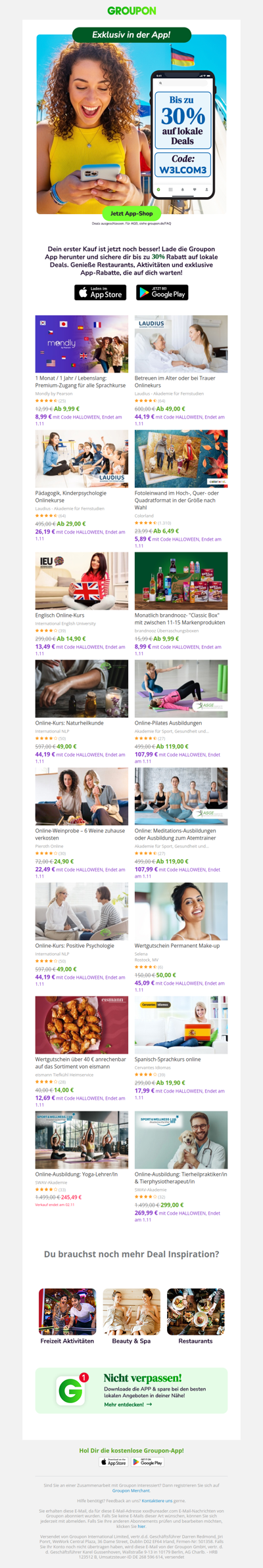 Sichere dir bis 30% auf deinen 1. In-App-Kauf!