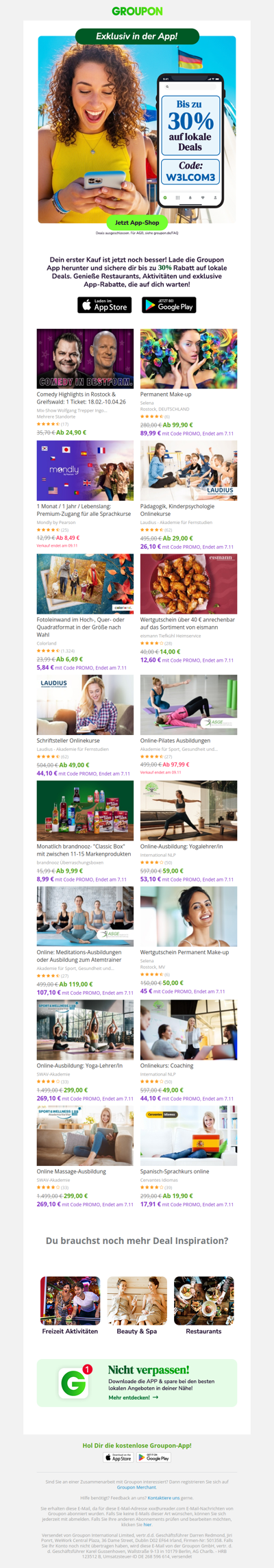 Sichere dir bis 30% auf deinen 1. In-App-Kauf!