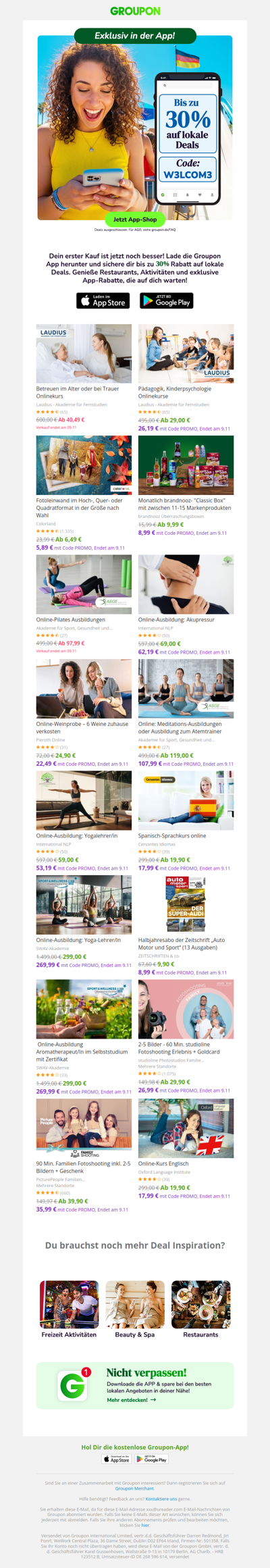 Sichere dir bis 30% auf deinen 1. In-App-Kauf!