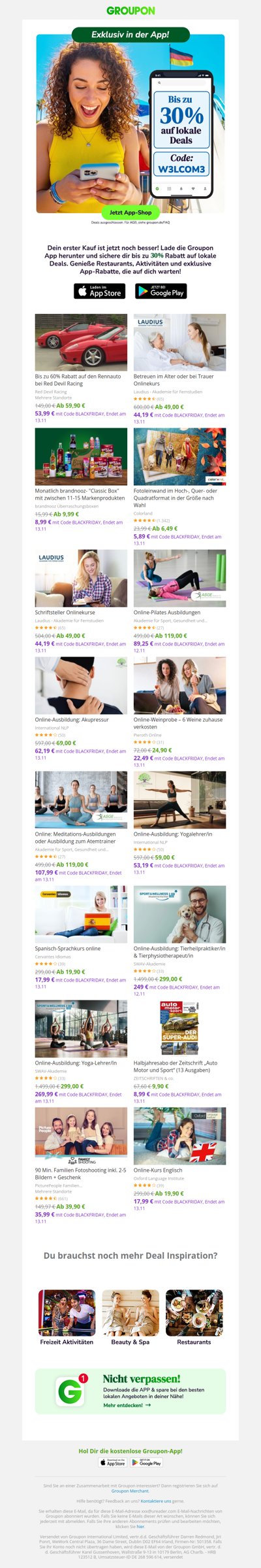 Sichere dir bis 30% auf deinen 1. In-App-Kauf!