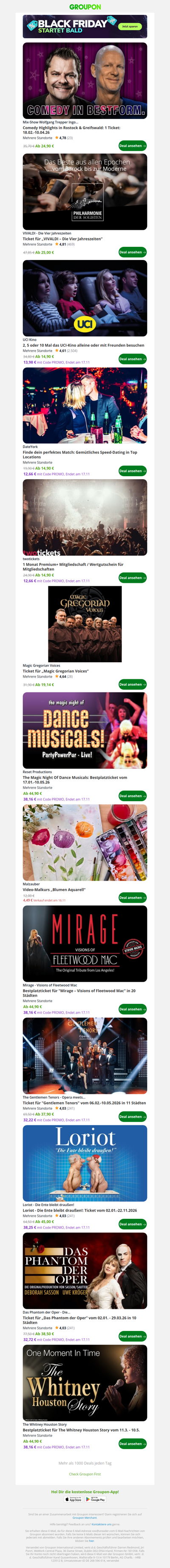 Tauche in Rabatte auf unvergessliche Abende unterwegs ein!