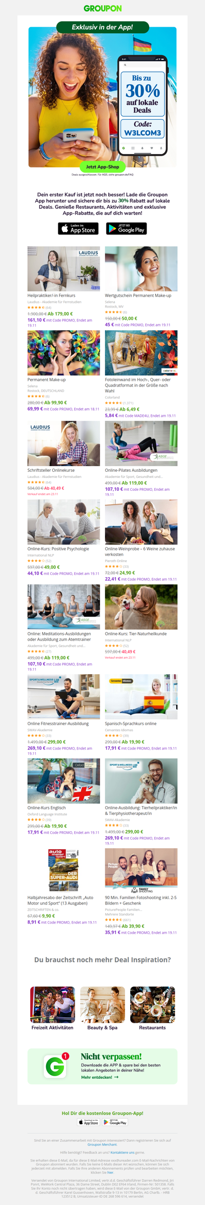 Sichere dir bis 30% auf deinen 1. In-App-Kauf!