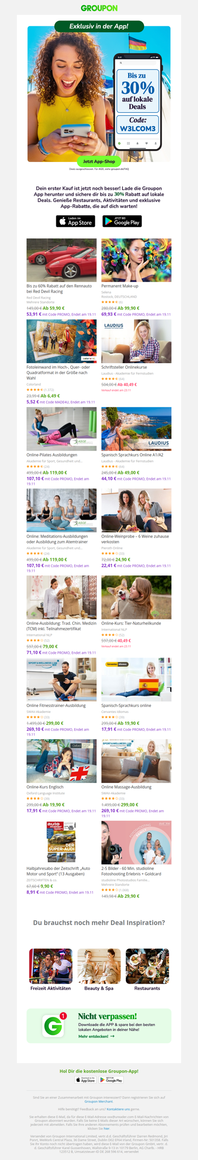 Sichere dir bis 30% auf deinen 1. In-App-Kauf!