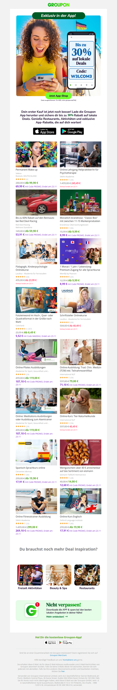 Sichere dir bis 30% auf deinen 1. In-App-Kauf!