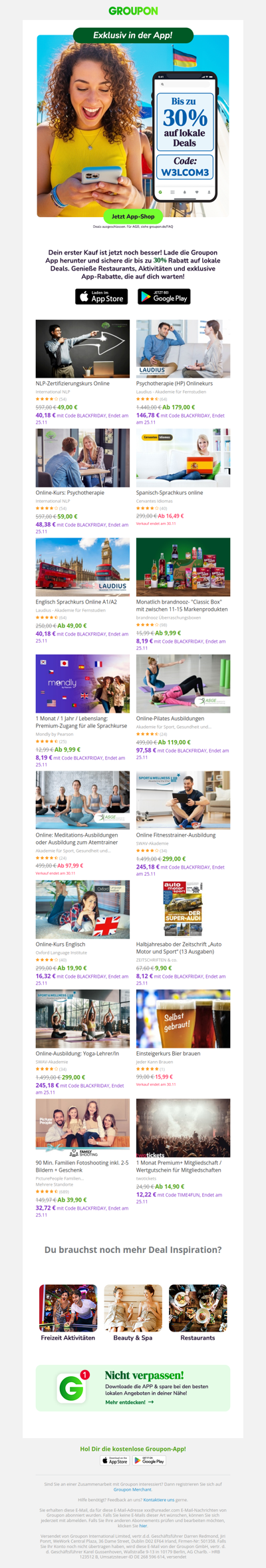 Sichere dir bis 30% auf deinen 1. In-App-Kauf!