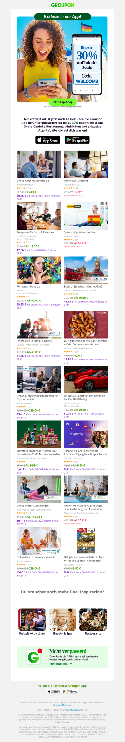 Sichere dir bis 30% auf deinen 1. In-App-Kauf!