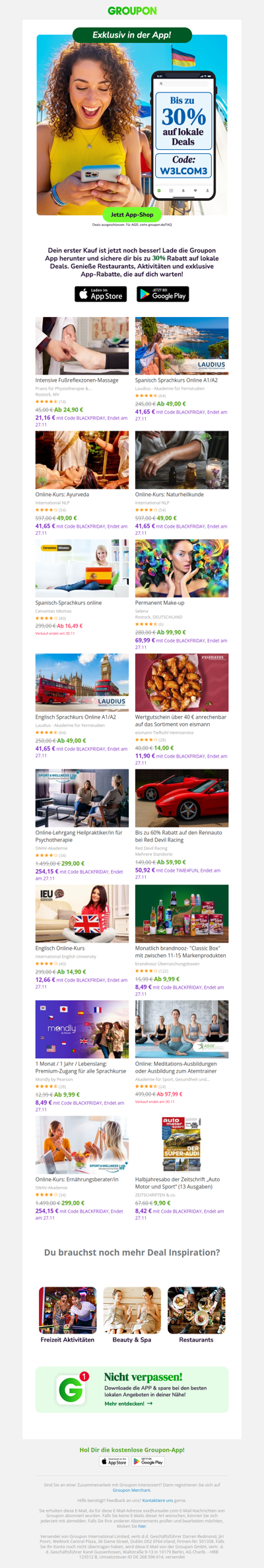 Sichere dir bis 30% auf deinen 1. In-App-Kauf!