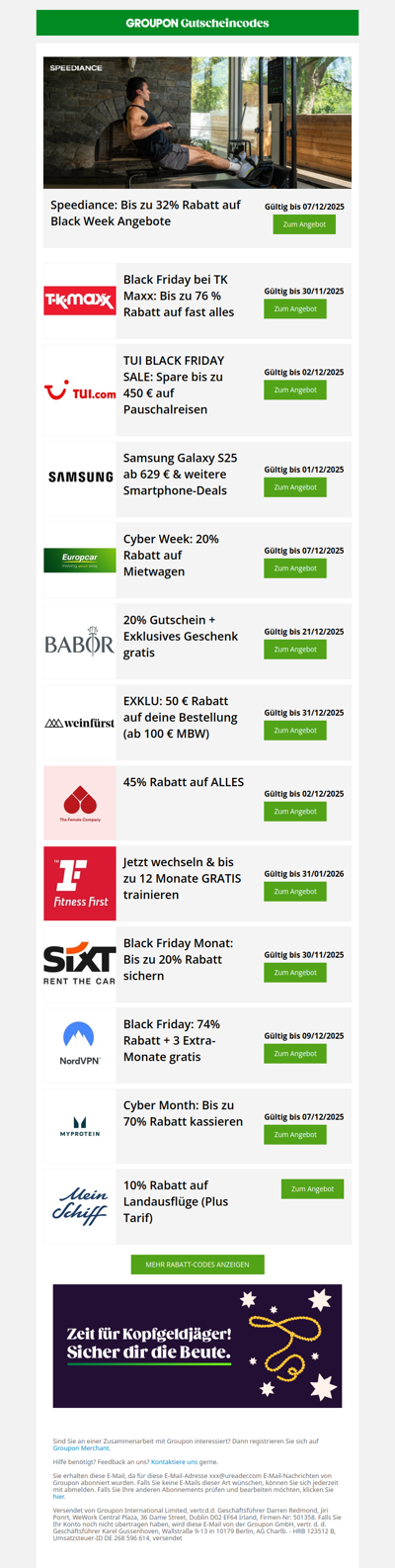 🏴 Die Black Week Liste: 32% Rabatt bei Speediance + Samsung, TUI & TK Maxx