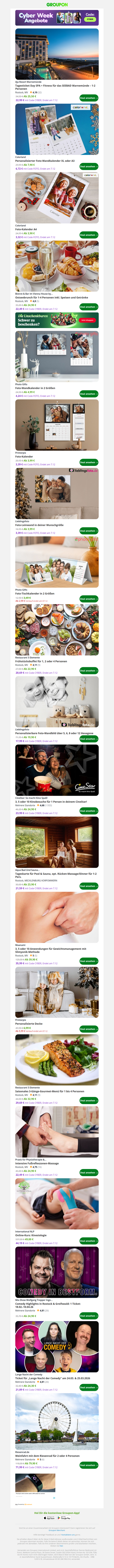 Die Cyber Week ruft — wir antworten mit Ersparnissen: Tagesticket Day SPA + Fitness für das SEEBAD Warnemünde – 1-2 Personen