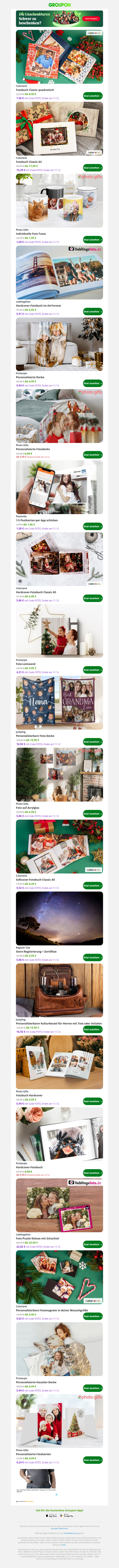 Last-Minute-Fotobücher, Leinwände & mehr — bis zu 30 % EXTRA Rabatt 📸⏳