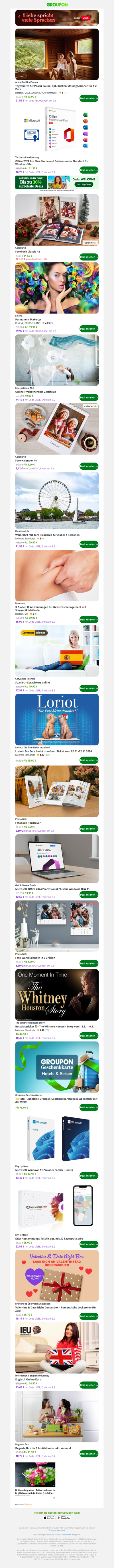 Tageskarte für Pool & Sauna, opt. Rücken-Massage/Dinner für 1-2 Pers.