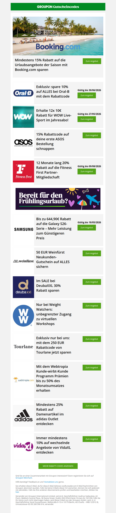 Booking.com: Saisonurlaub ab 15% Rabatt