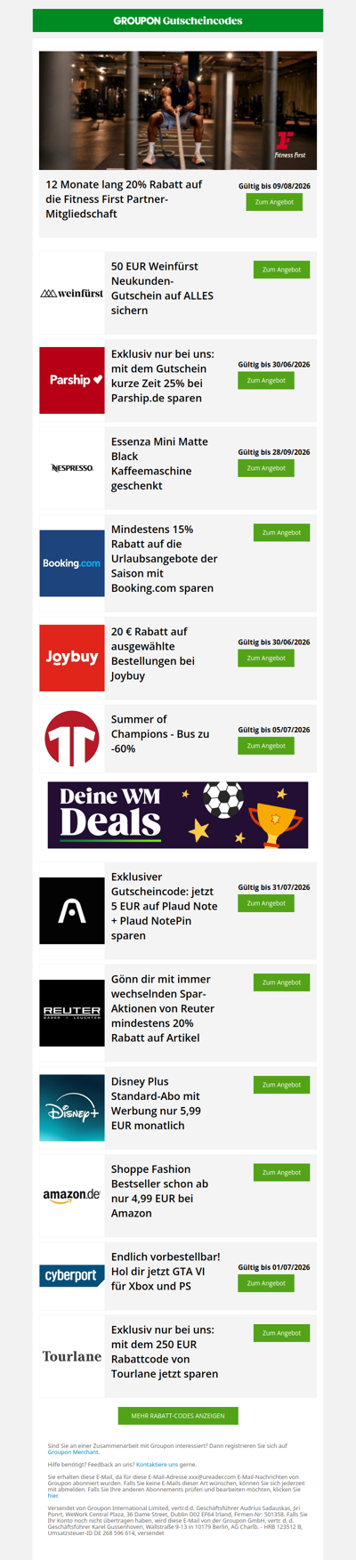 Fitness First, GTA VI & Fußball-Merch ⚽