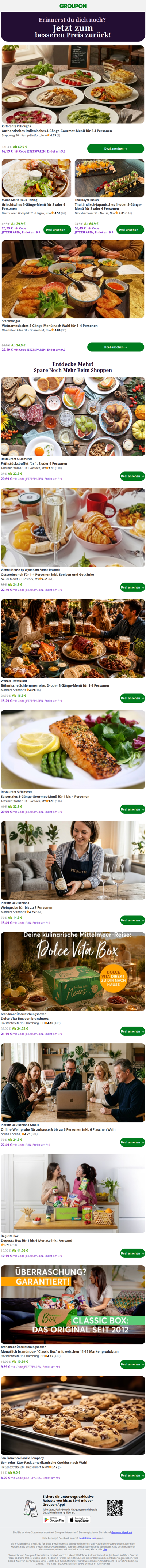 Authentisches italienisches 4-Gänge-Gourmet-Menü für 2-4 Personen ist jetzt günstiger! Jetzt entdecken.
