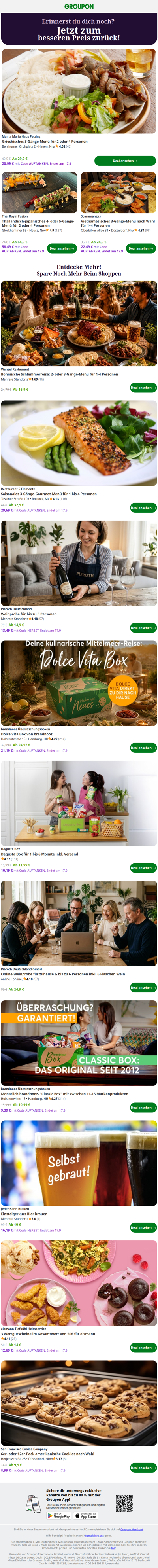 Das Angebot, das du angesehen hast, ist jetzt im Sale