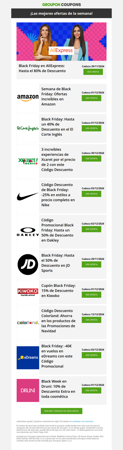 Fiebre de Black Friday! AliExpress - 80% • Nike - 25% • JD Sports - 50%