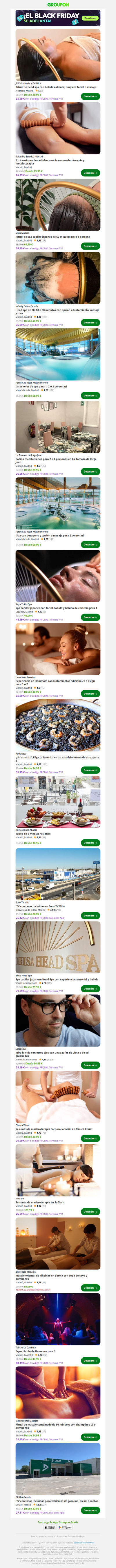 Ritual de head spa con bebida caliente, limpieza facial o masaje