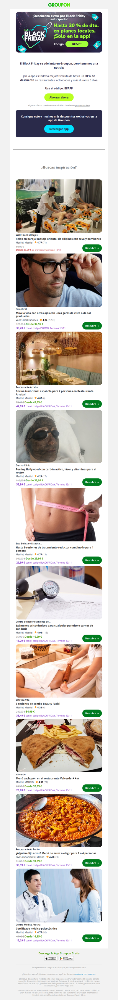 ¡Empieza el Black Friday ya! Ahorra hasta 30 % en la app