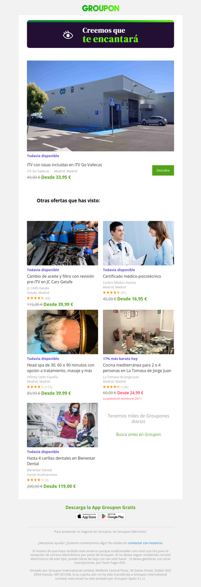 La oferta que viste sigue disponible