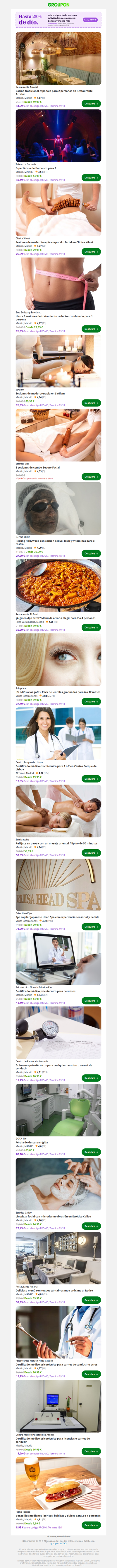 ¡Disfruta hoy de hasta un 25 % de descuento!