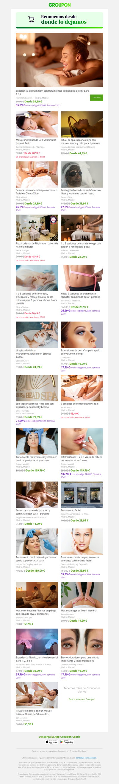 ¡No te pierdas las ofertas de belleza y spa! ¡Consúltalas hoy!