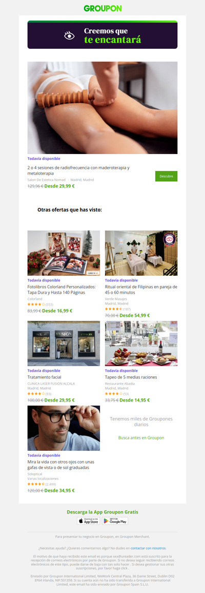 ¡Di sí a la oferta! Todavía está disponible