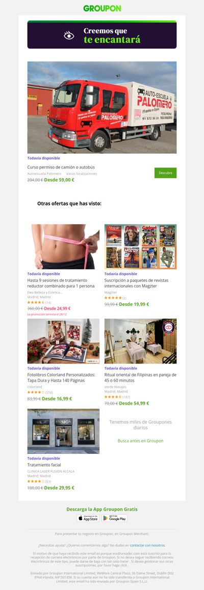 ¡Di sí a la oferta! Todavía está disponible