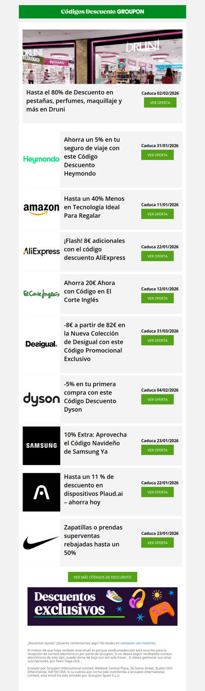 Druni - 80% • Amazon - 40% • AliExpress - 8€