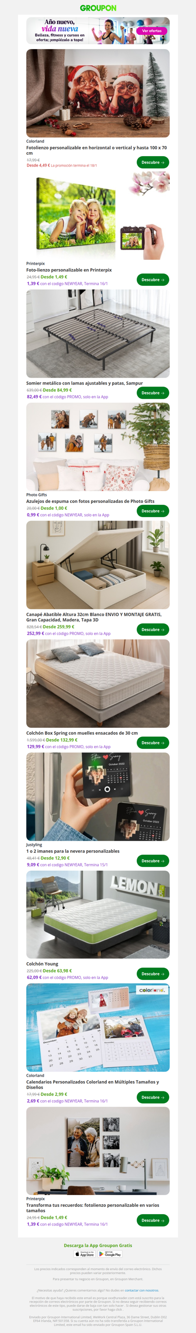 Fotolienzo personalizable en horizontal o vertical y hasta 100 x 70 cm