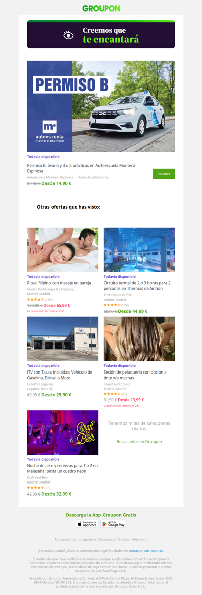 La oferta que viste sigue disponible