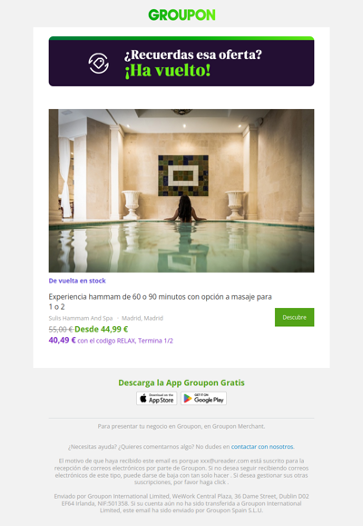 ¡La oferta que viste está de vuelta en stock!