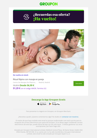 ¡De vuelta en stock, baby! Una oferta que viste ha regresado