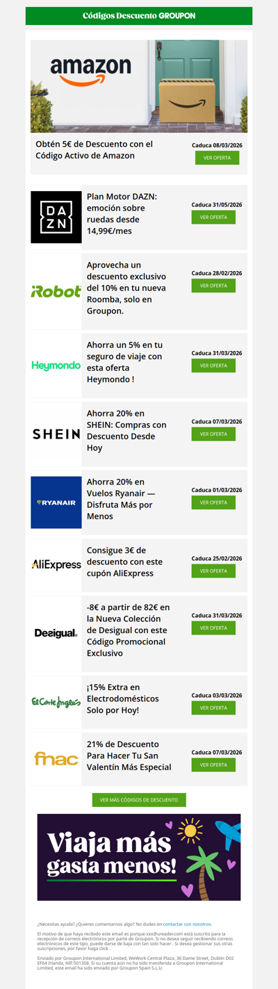 Amazon - 5€ • AliExpress - 3€ • SHEIN - 20%