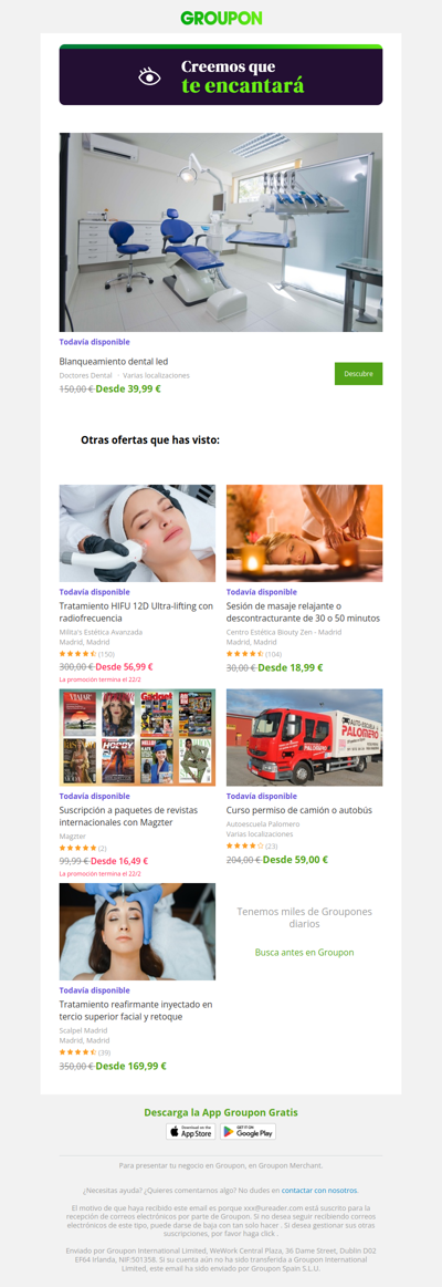 ¡Di sí a la oferta! Todavía está disponible