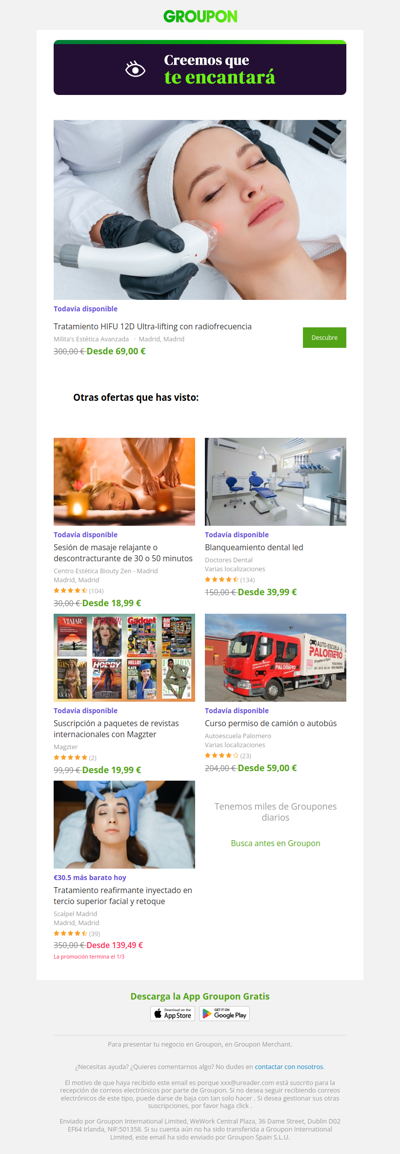 La oferta que viste sigue disponible