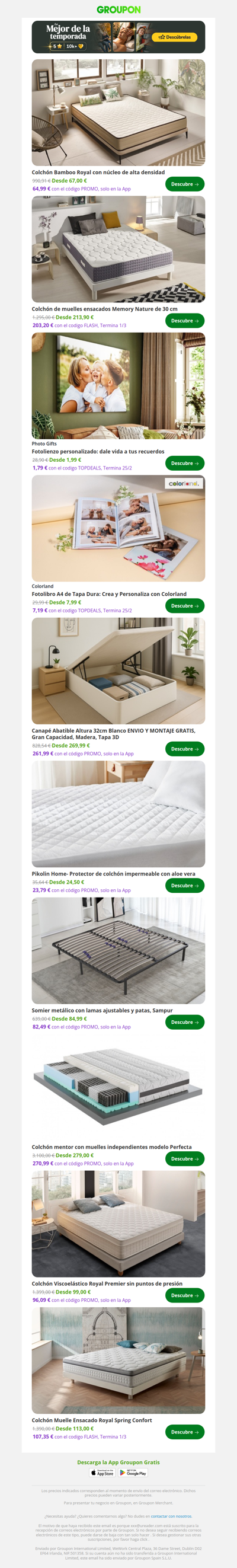 Colchón Bamboo Royal con núcleo de alta densidad