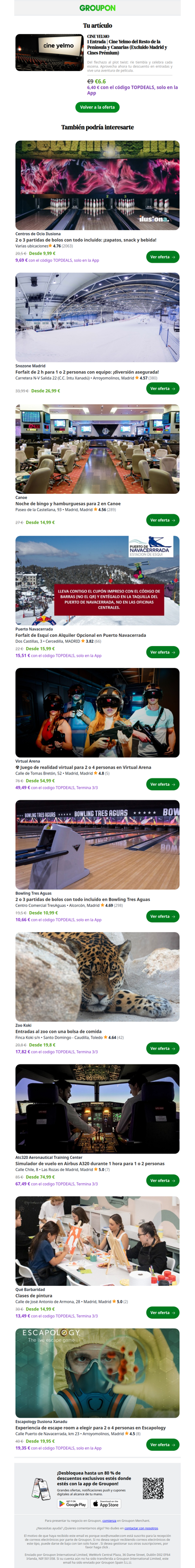 Entrada Cine Yelmo en +50 Ubicaciones + Palomitas Grandes y Refrescos está esperando finalizar la compra!