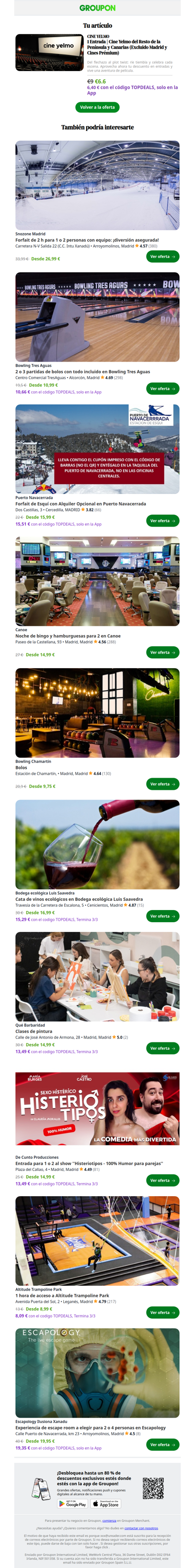 Entrada Cine Yelmo en +50 Ubicaciones + Palomitas Grandes y Refrescos no esperará para siempre ⏰