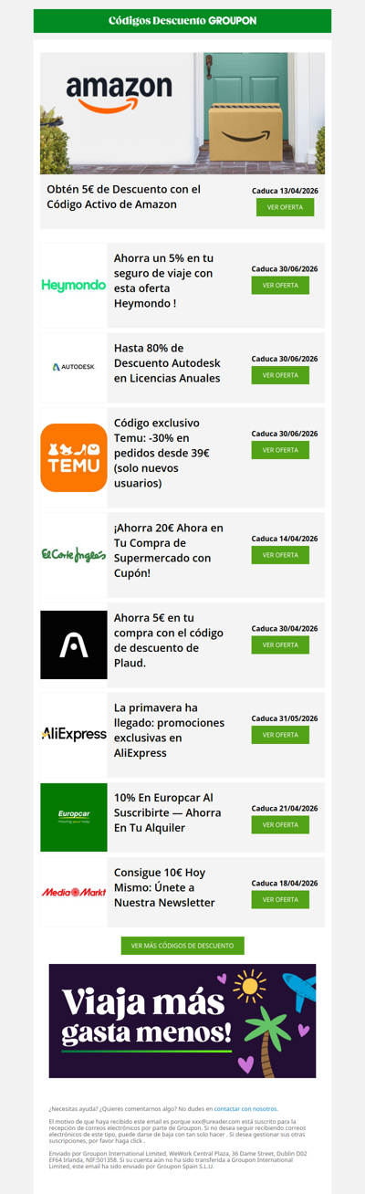 Heymondo - 5% • Amazon - 5€ • Plaud - 5€