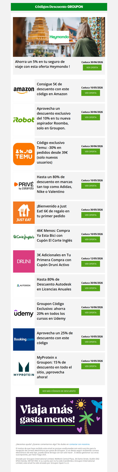 Temu -30%, Heymondo -5%... ¡y más!