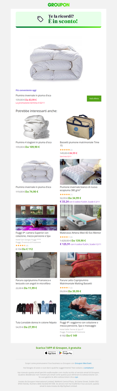 Presto! Prezzo ridotto sull'offerta che avevi visto!