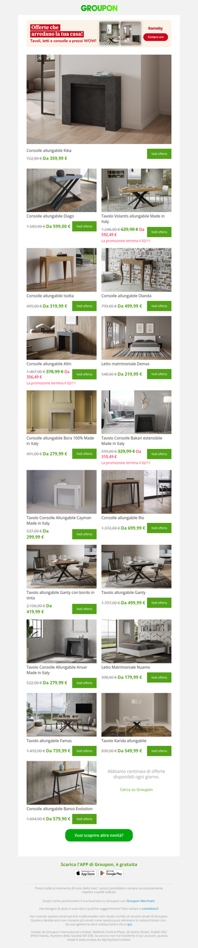 Consolle allungabili con sconti fino all’80%! 🏠