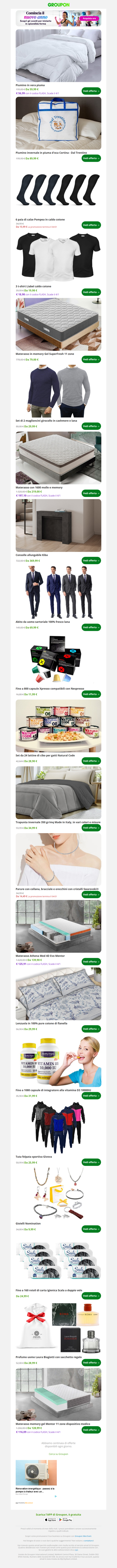 Piumino in vera piuma