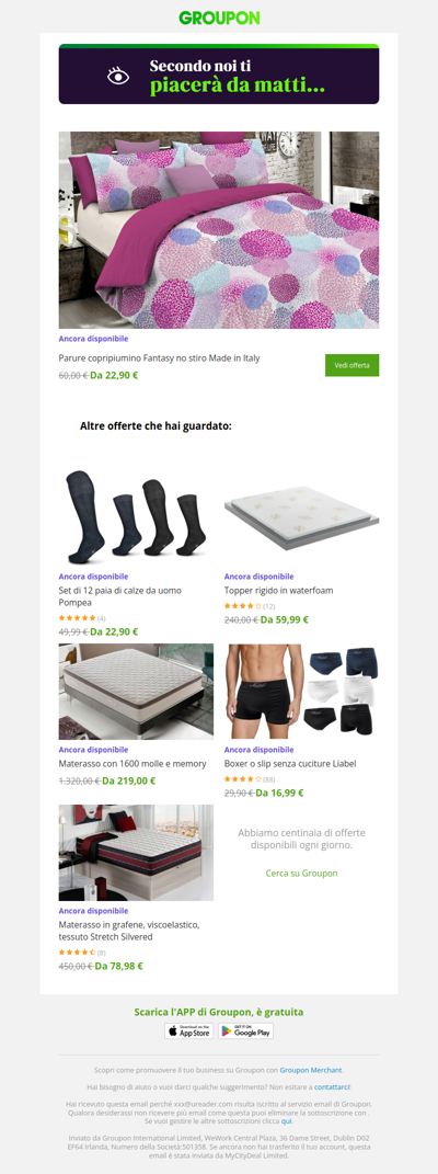 Siamo sicuri che quest'offerta ti piacerà!