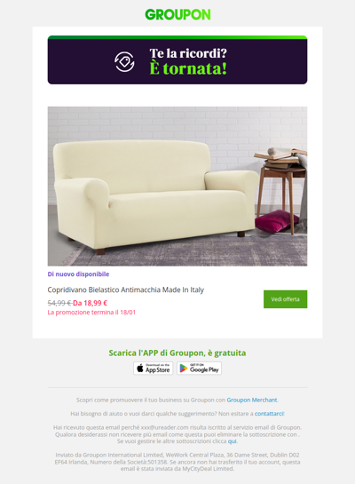 L'offerta che avevi visto è di nuovo disponibile!