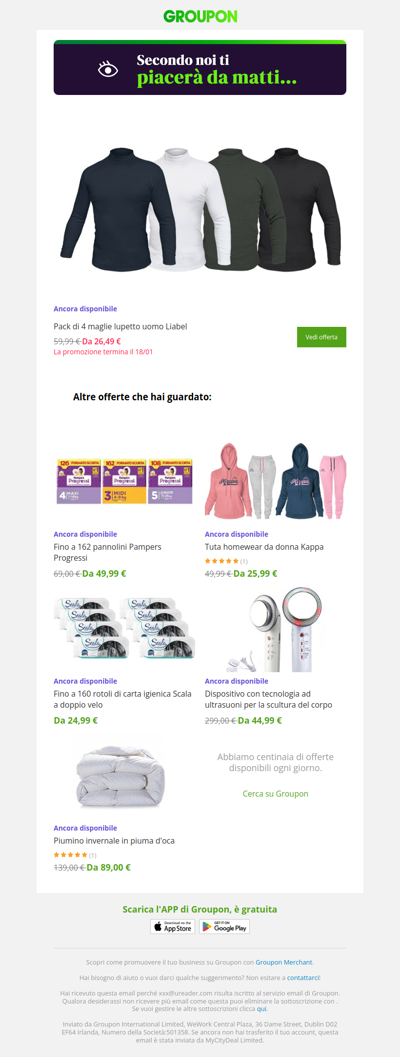 Siamo sicuri che quest'offerta ti piacerà!