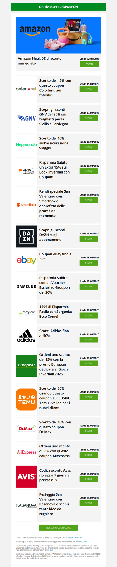 Amazon: Il tuo regalo di 5€ + Sconti San Valentino 🌹