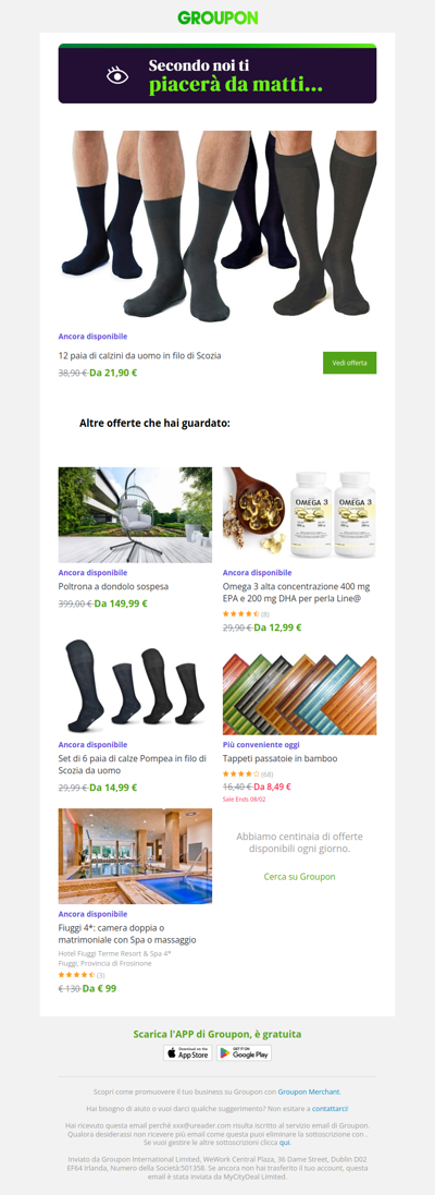 L'offerta che avevi visto è ancora disponibile!