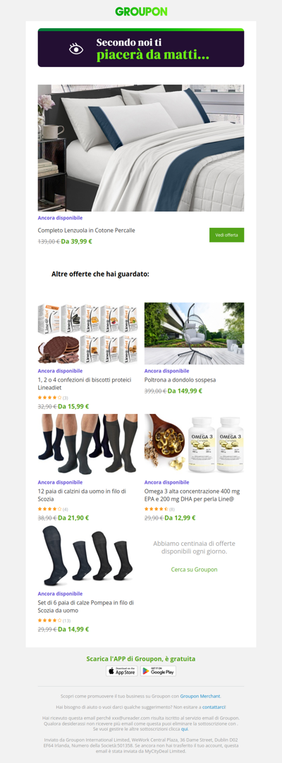 Siamo sicuri che quest'offerta ti piacerà!