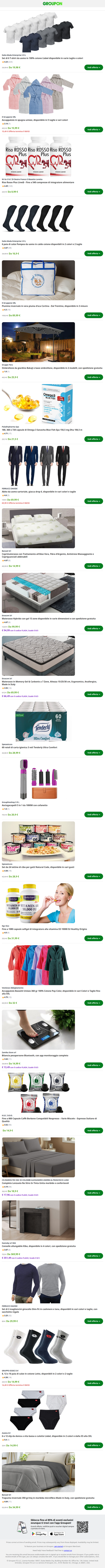 Set di 6 T-shirt da uomo in 100% cotone Liabel disponibile in varie taglie e colori